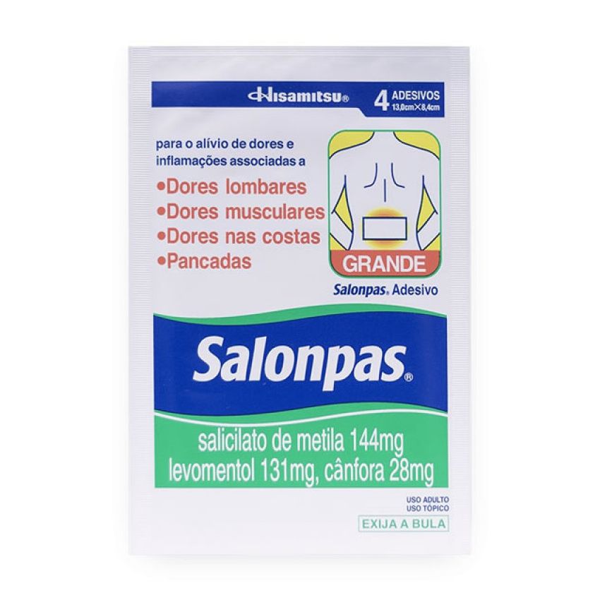 EMPLASTRO SALONPAS GRANDE COM 4 UNIDADES