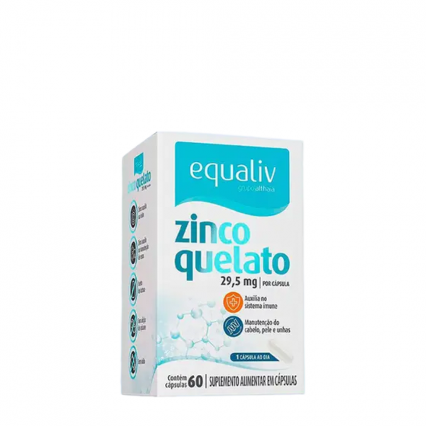 EQUALIV ZINCO QUELATO 29,5 MG COM 60 CÁPSULAS