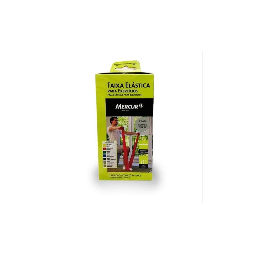 FAIXA ELASTICA EXERCICIO MERCUR PRATA 1,5 M