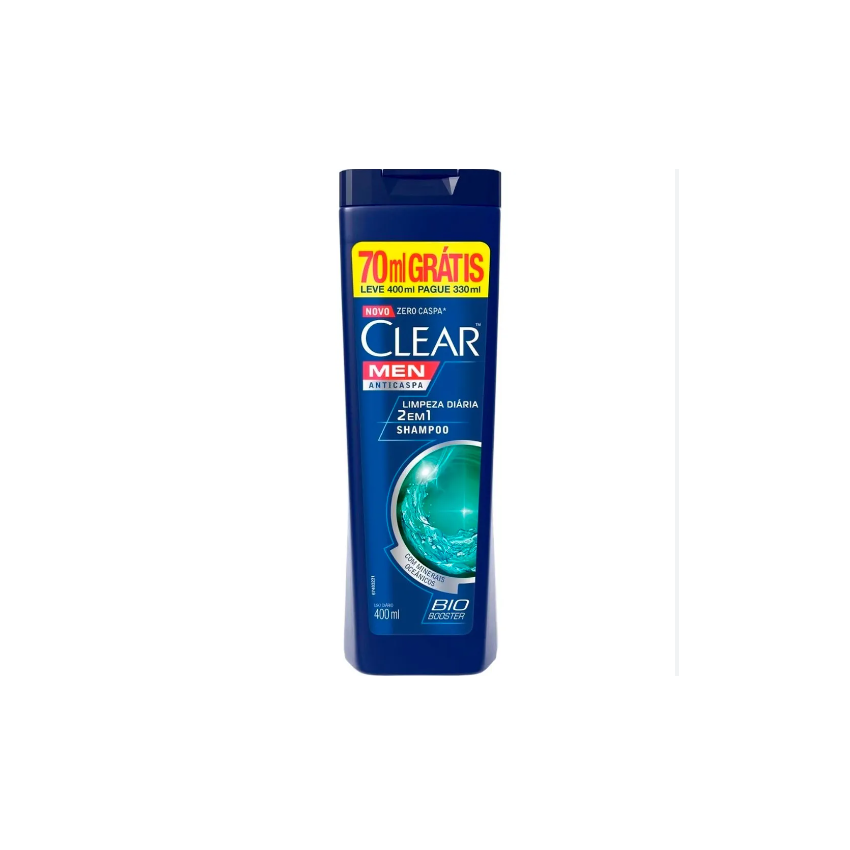 SHAMPOO CLEAR ANTICASPA MEN ZERO LEV 400 PG 330ML