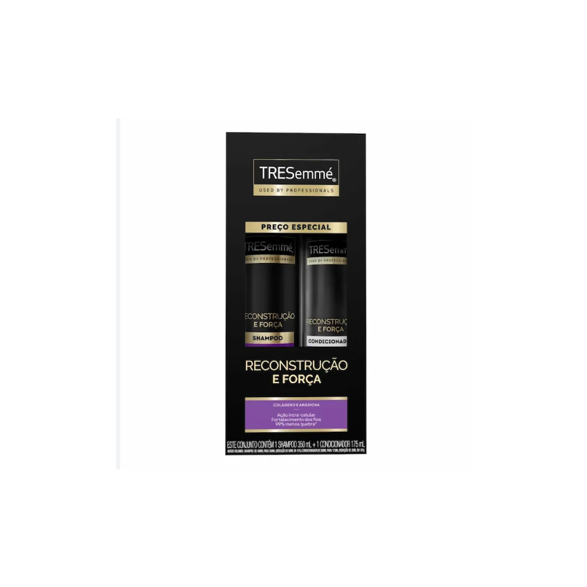 KIT SHAMPOO 350+CONDICIONADOR 175ML TRESEM RECONSTRUÇAO FORÇ