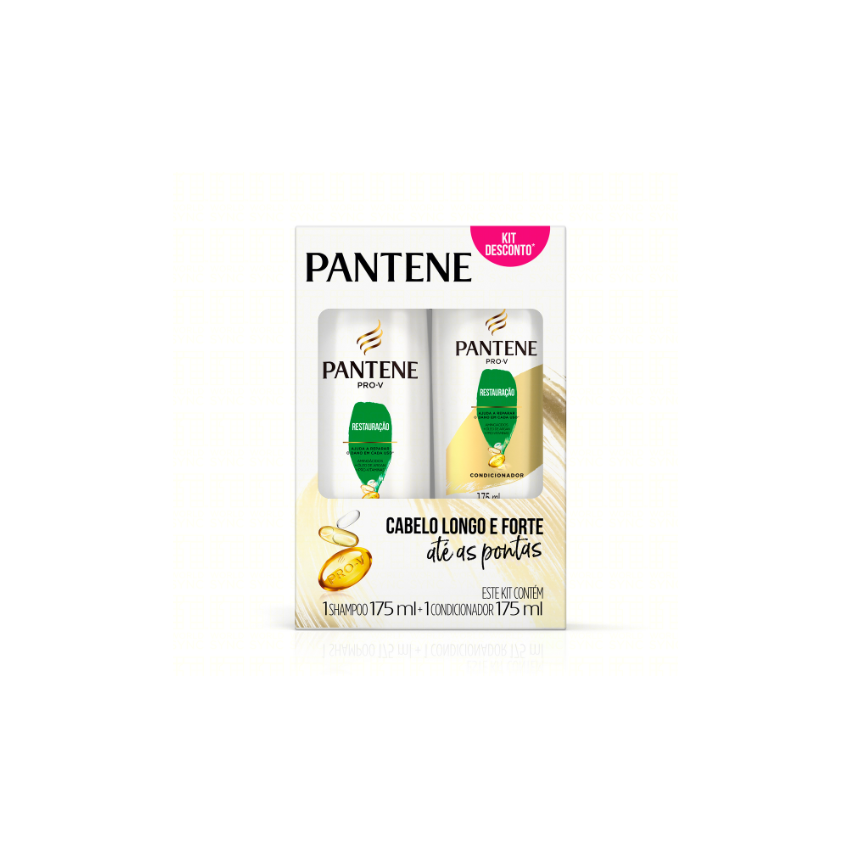 KIT SHAMPOO 200ML CONDICIONADOR PANTENE RESTAURAÇÃO 175ML