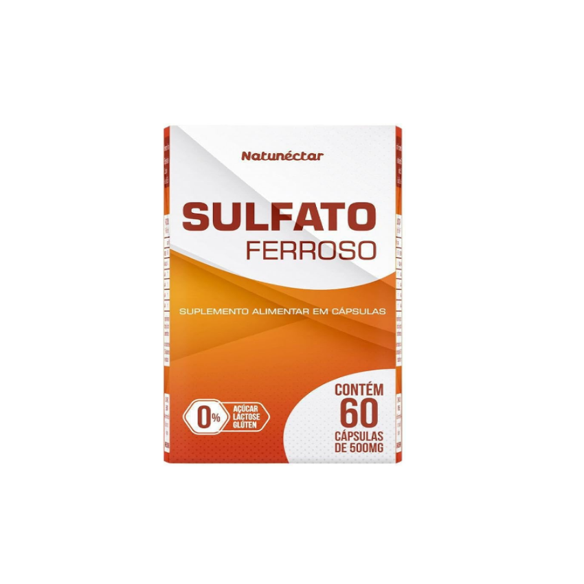 SULFATO FERROSO 500MG COM 60 CAPSULAS NATUNECTAR