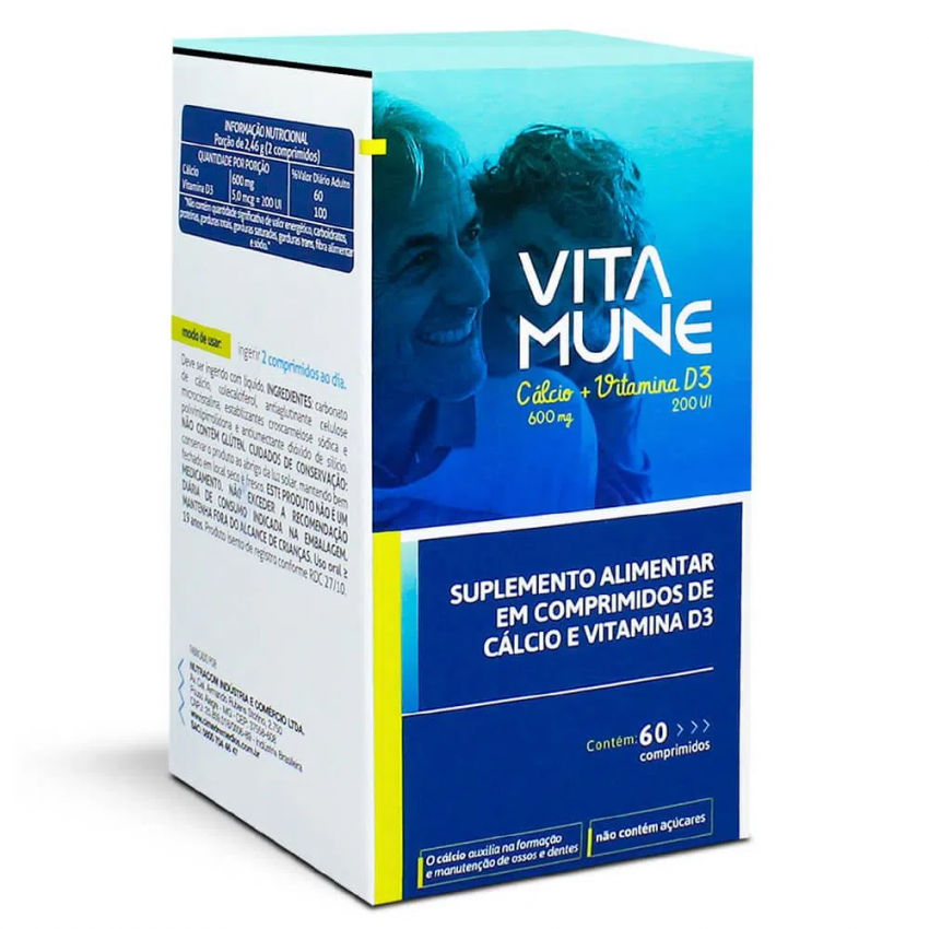 VITA MUNE CALCIO 600 MG COM 60 COMPRIMIDOS