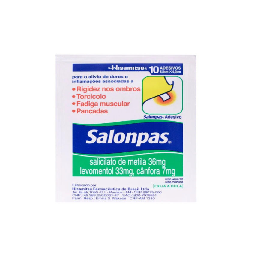 SALONPAS PEQUENO COM 10 UNIDADES