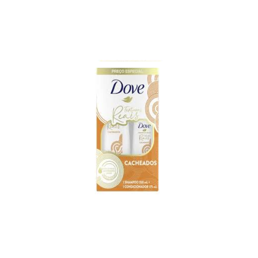 KIT DOVE SHAMPOO 350ML+CONDICIONADOR 175ML TEXTURAS REAIS