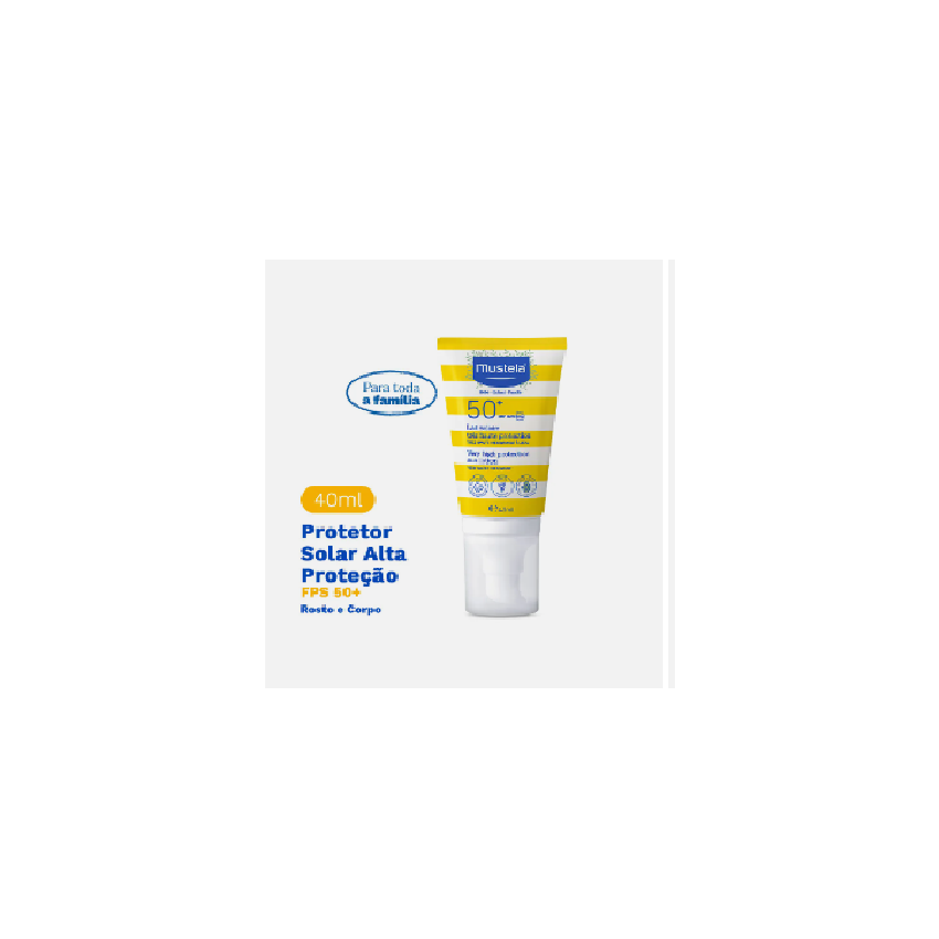 PROTETOR SOLAR INFANTIL MUSTELA FPS50 COM 40ML