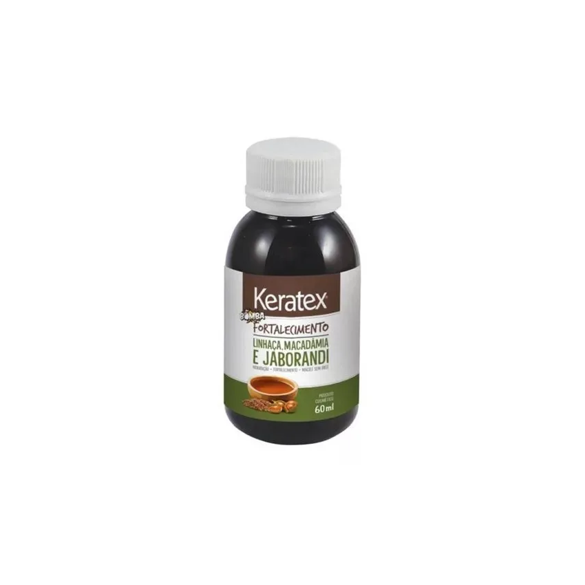 OLEO DE CABELO KERATEX LINHAÇA,MACADAMIA E JABORANDIR 60ML