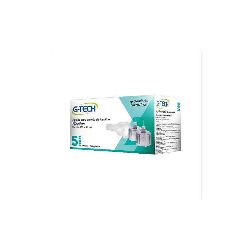 AGULHA PARA CANETA DE INSULINA 31G -5MM- COM 100 UNID G-TECH