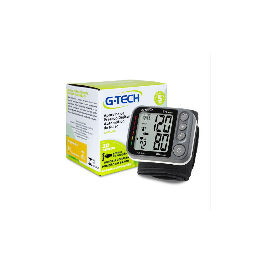 APARELHO DE PRESSAO DIGITAL AUTOMATICO DE PULSO G-TECH 3D