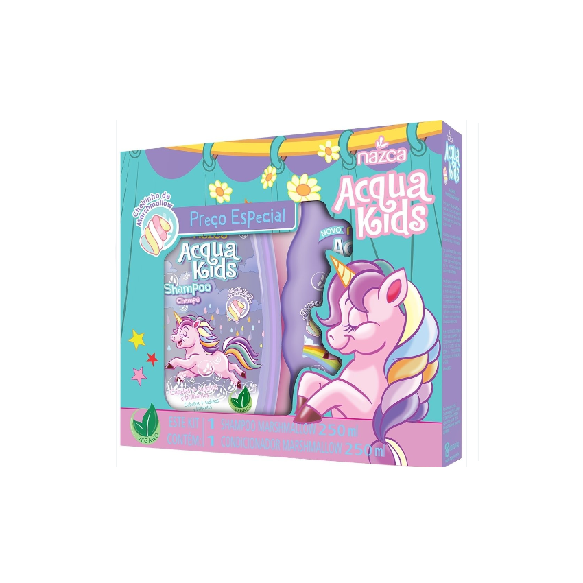 KIT ACQUA KIDS SHAMPOO + CONDICIONADOR MARSHM 250 ML