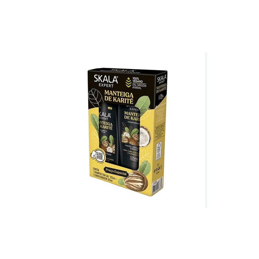 SHAMPOO E CONDICIONADOR SKALA MANTEIGA D KARITE PLUS 325ml 