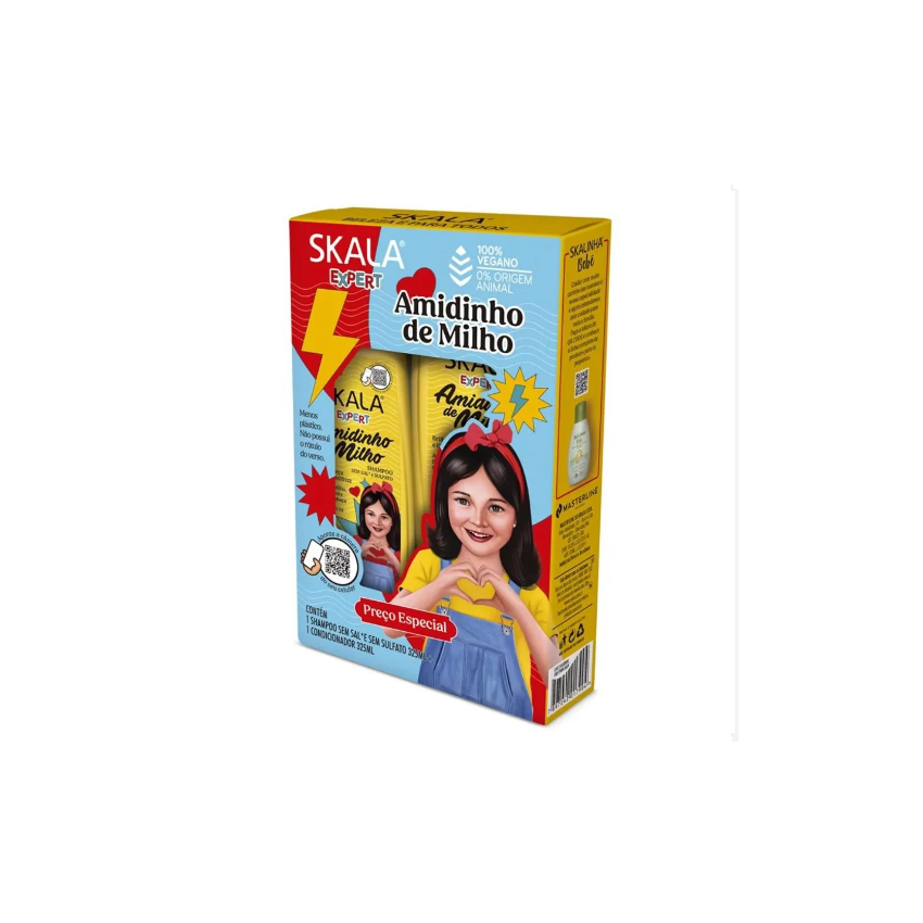 KIT SKALA SHAMPOO CONDICIONADOR 325ML AMIDINHO DE MILHO