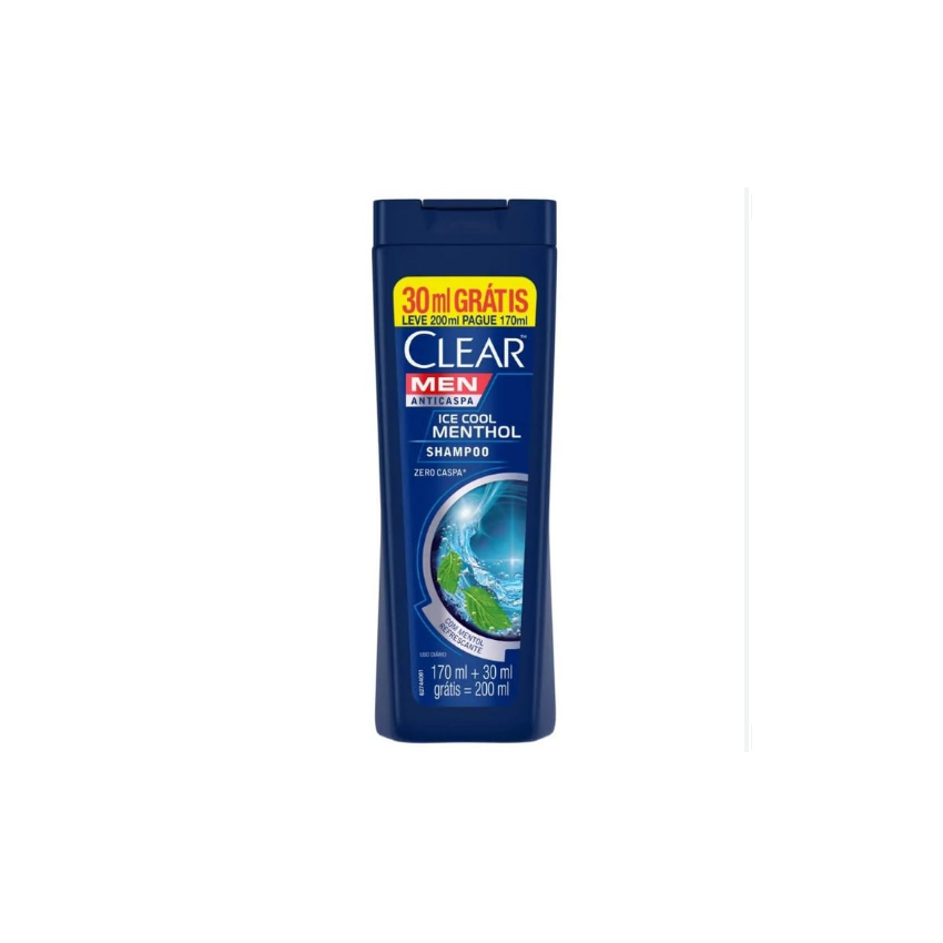 SHAMPOO CLEAR MEN ICE MENTOL LEVE 200ML PAGUE 170ML