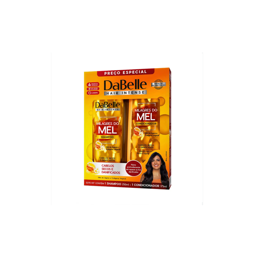 KIT DABELLE SHAMPOO+CONDICIONADOR MILAGRES DO MEL 425ML 