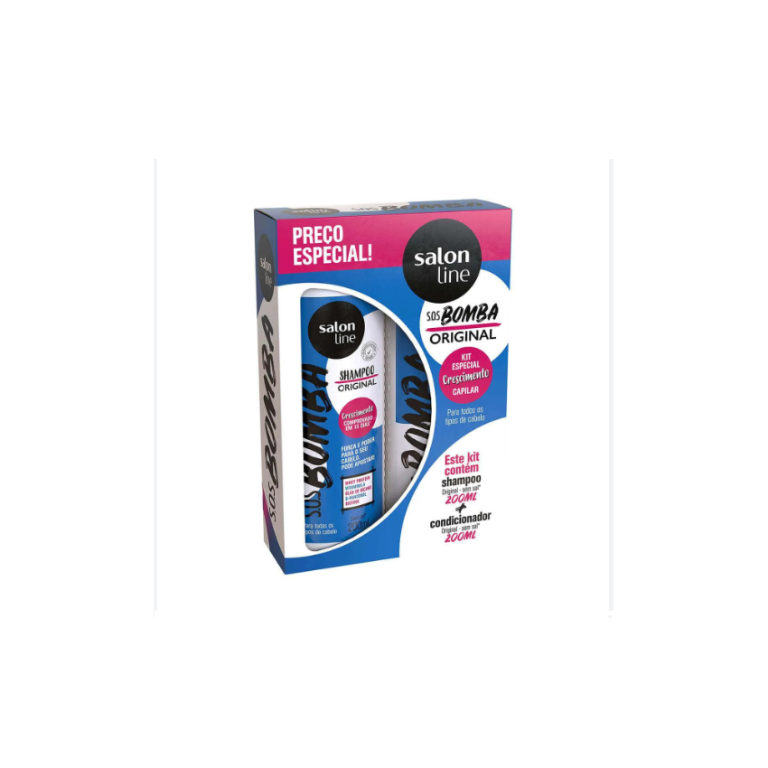 KIT SHAMPOO+CONDICIONADOR SALON LINE S.O.S BOMBA ORIGINAL