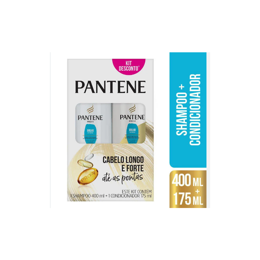 SHAMPOO + CONDICIONADOR PANTENE BRILHO EXTREMO KIT