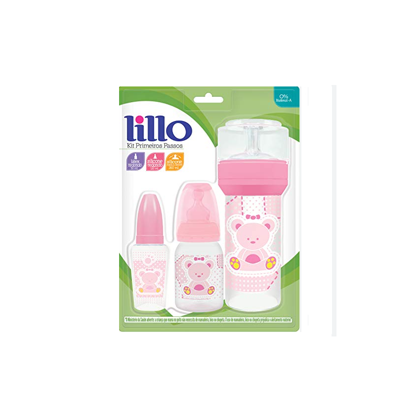 KIT MAMADEIRA LILLO PRIMEIROS PASSOS ROSA 3 UND 