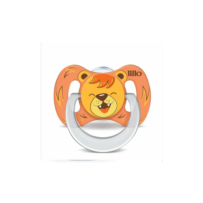 CHUPETA LILLO FUNNY ANIMAIS 0+ MESES LARANJA - LEAO 