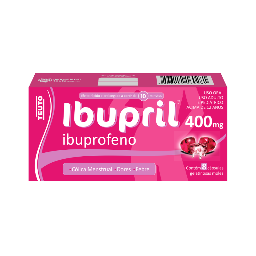 IBUPRIL 400MG COM 8 CAPSULAS GEL 