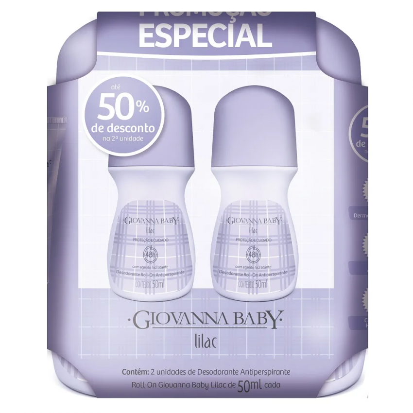KIT GIOVANNA BABY DESODORANTE ROLLON LILAC 50ML