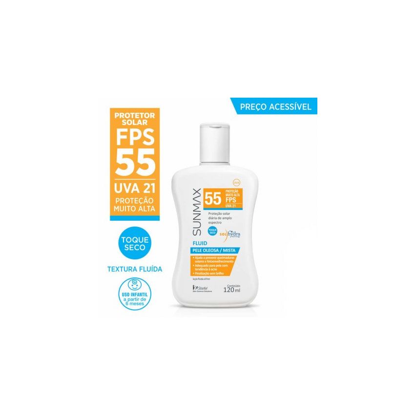 PROTETOR SOLAR SUNMAX FLUID FPS55 120ML