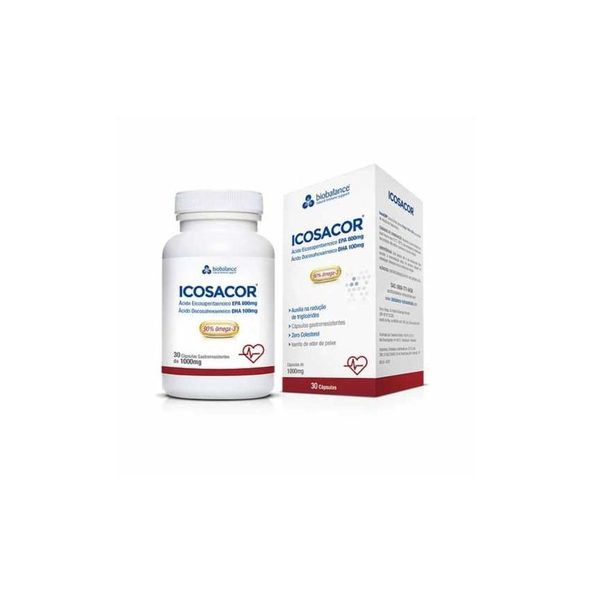ICOSACOR 1000MG COM 30 CÁPS