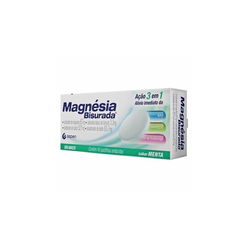 MAGNESIA BISURADA COM 40 PASTILHAS