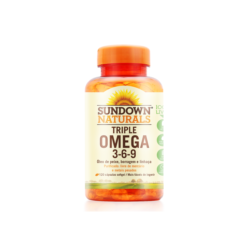 SUNDOWN NATURALS TRIPLE OMEGA COM 120 COMPRIMIDOS