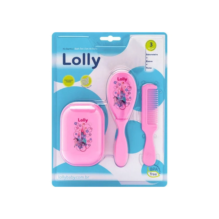 KIT BANHO ZOO LOLLY ROSA COM 3 ITENS