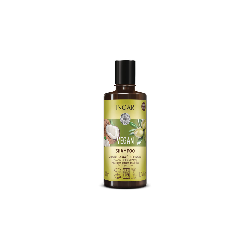 SHAMPOO INOAR VEGAN ÓLEO DE COCO E OLIVA 300ML 