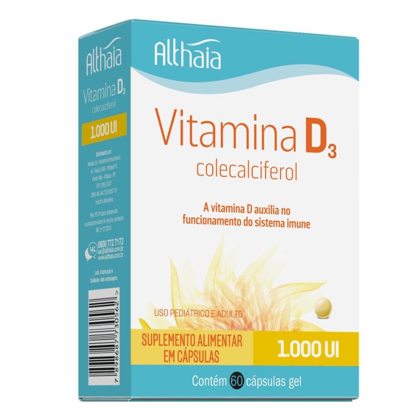 VITAMINA D 1.000UI COM 60 CÁPSULAS 