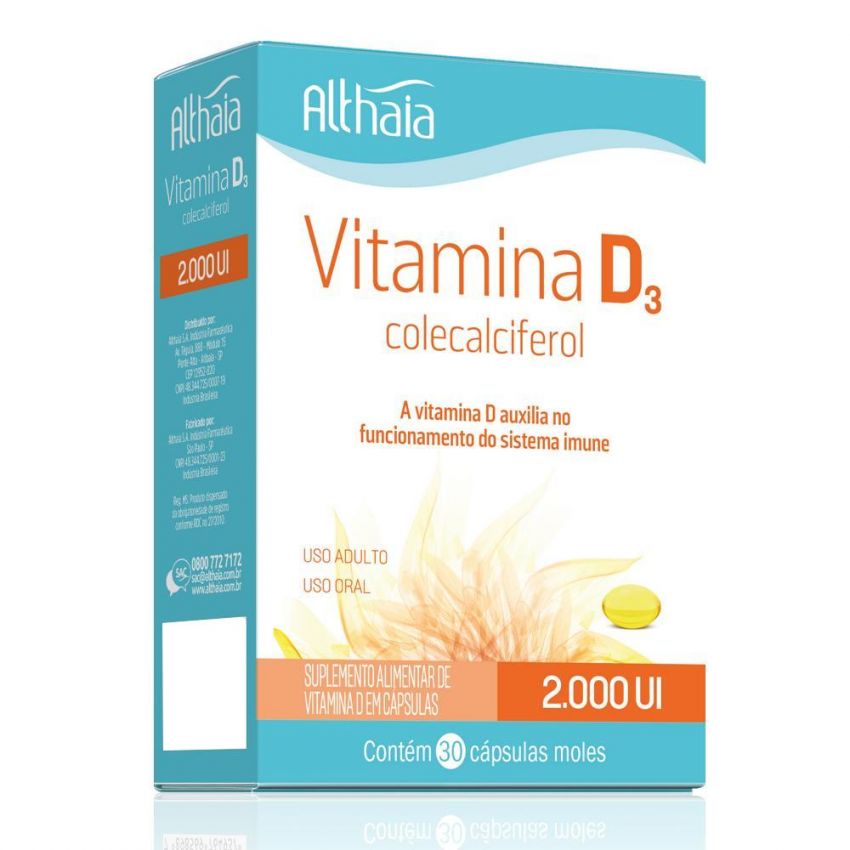 VITAMINA D 2.000UI COM 60 CÁPSULAS 