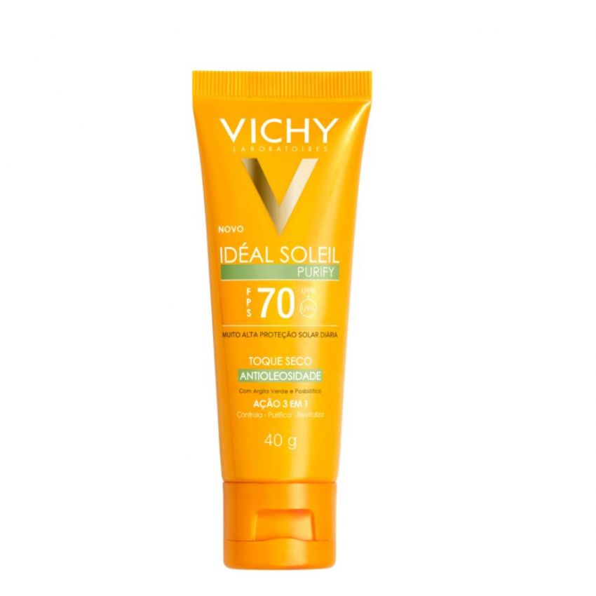 VICHY IDÉAL SOLEI PIRIFY TOQUE SECO ANTIOLEOSIDADE FPS70 40G 