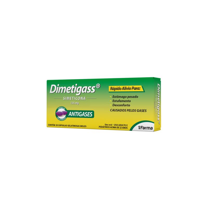 DIMETIGASS 125MG COM 10 CÁPSULAS 