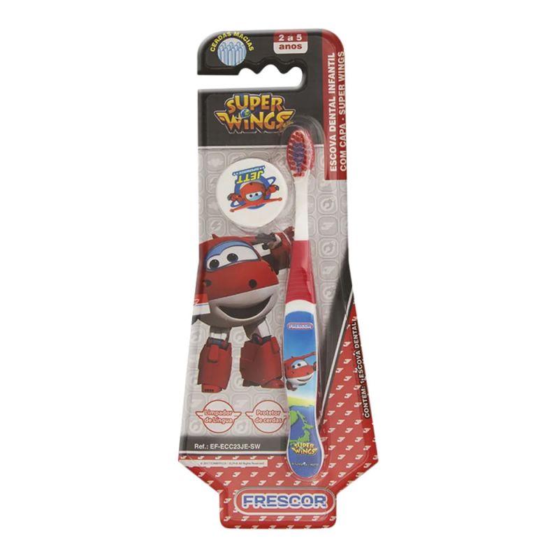 ESCOVA DENTAL INFANTIL FRESCOR SUPER WINGS JETT COM CAPA