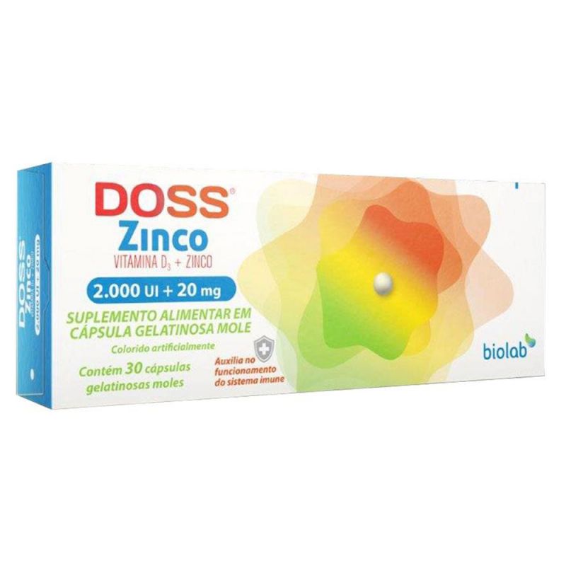 DOSS ZINCO 2.000UI+20MG COM 30 CÁPSULAS 