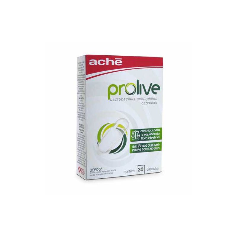 PROLIVE LACTOBACILLUS ACIDOPHILUS COM 30 CÁPSULAS