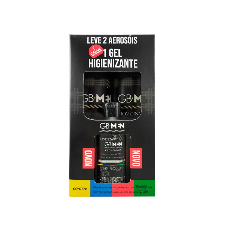 KIT GIOVANA MEN 2 DESODORANTEL AERO 150ML+ALCOOL GEL 60ML