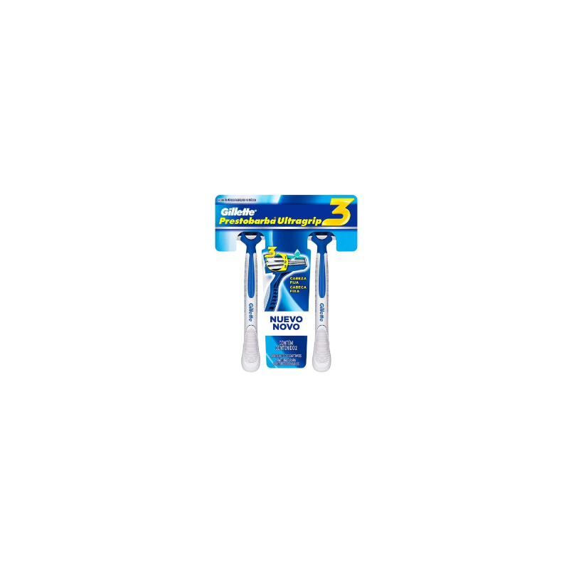 APARELHO DE BARBEAR PRESTOBARBA ULTRAGRIP 3 C/2 CINZA