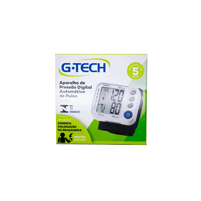 APARELHO DE PRESSãO DIGITAL DE PULSO G-TECH GP400