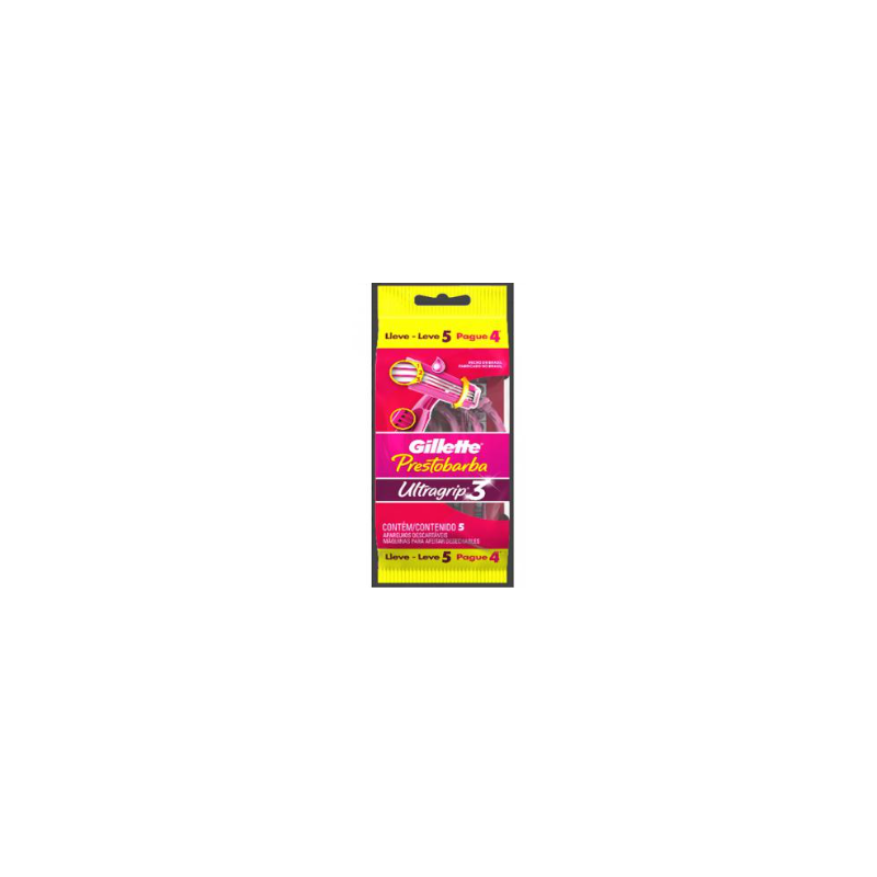 APARELHO PRESTOBARBA ULTRAGRIP3 LEVE 5 PAGUE 4 FEMININO