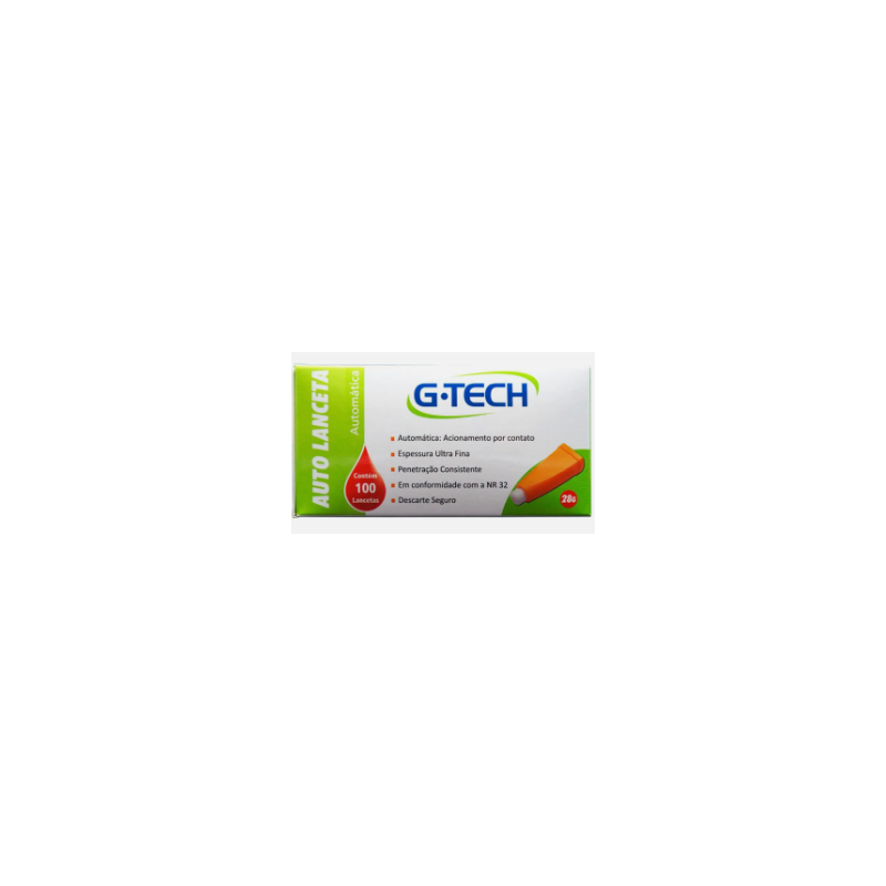 AUTO LANCETA G-TECH 28G COM 100 UNIDADES