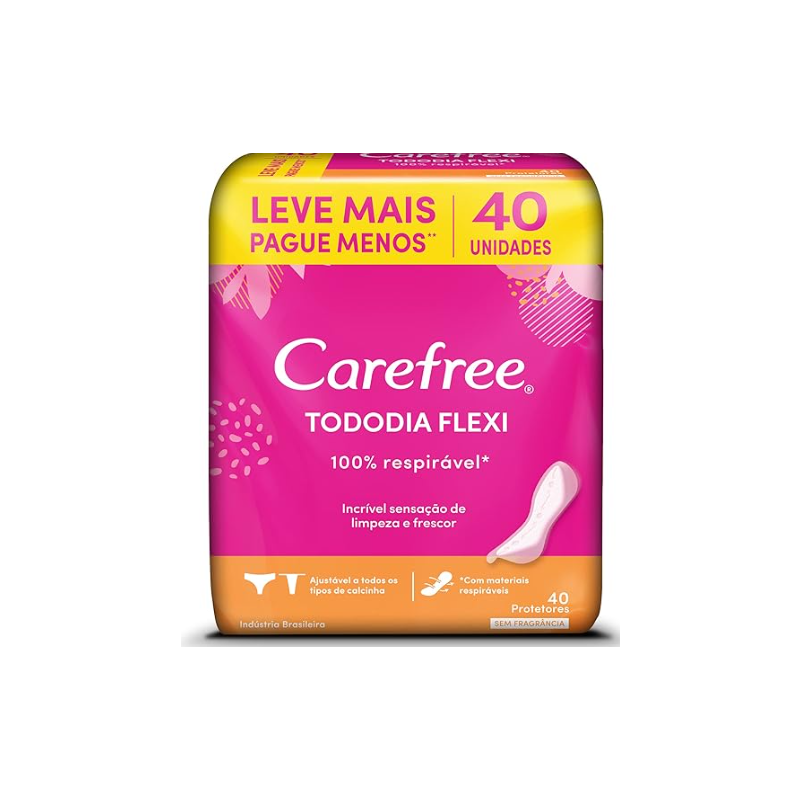 PROTETOR DIARIO CAREFREE TODO DIA FLEXI COM 40 UNIDADES