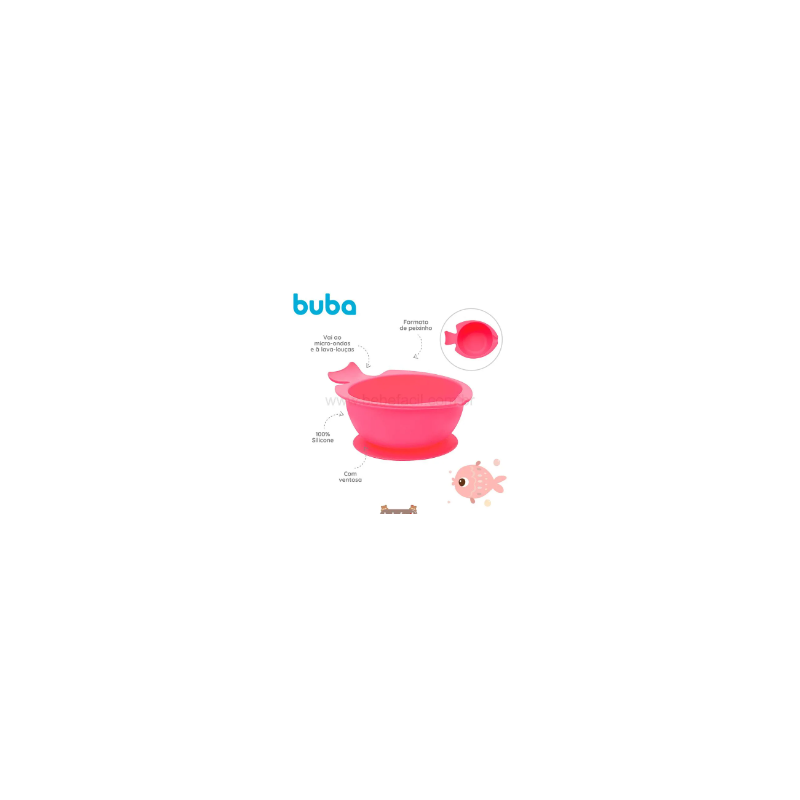 BOWL DE SILICONE COM VENTOSA COR ROSA