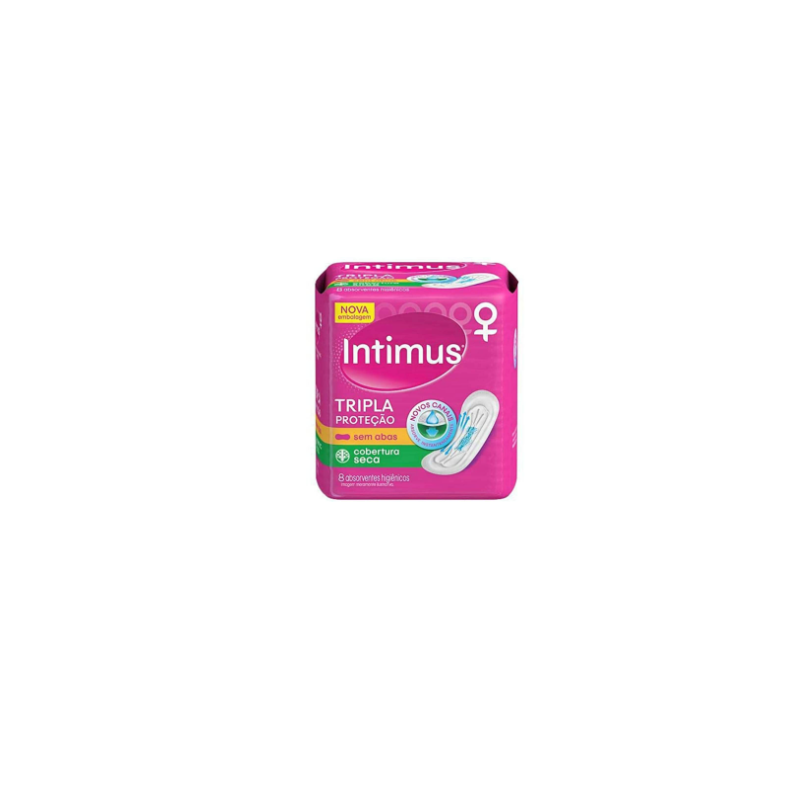 ABSORVENTE INTIMUS COBERTURA SECA SEM ABAS 8 UNIDADES