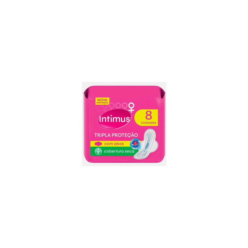 ABSORVENTE INTIMUS GEL SECA COM ABAS 8 UNIDADES