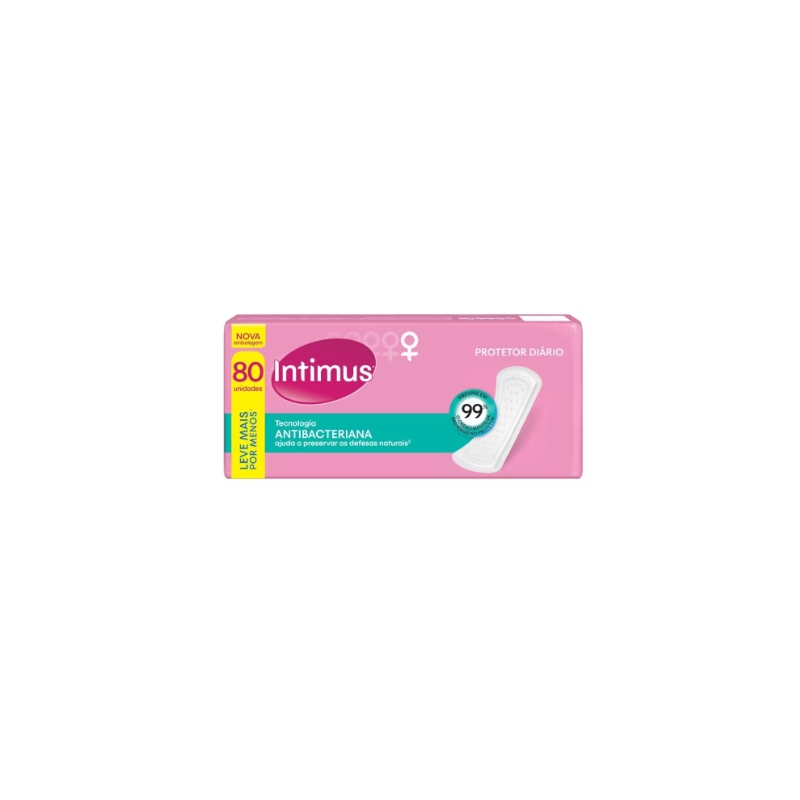 ABSORVENTE  PROTETOR DIA INTIMUS ANTIBAC COM 80 UNIDADES 