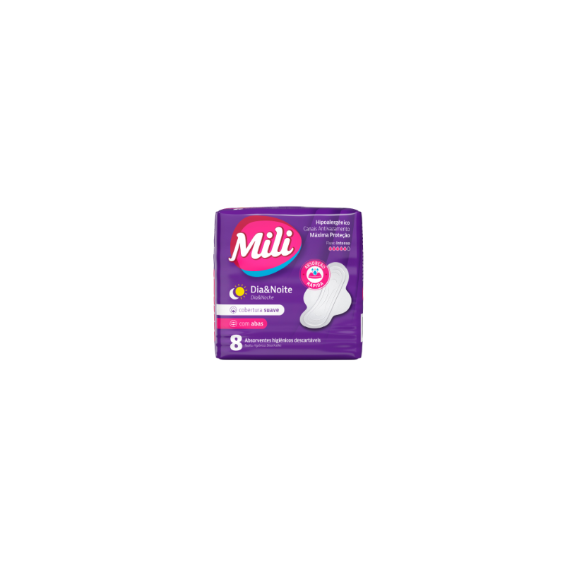 ABSORVENTE MILI DIANOITE SUAVE COM ABAS 