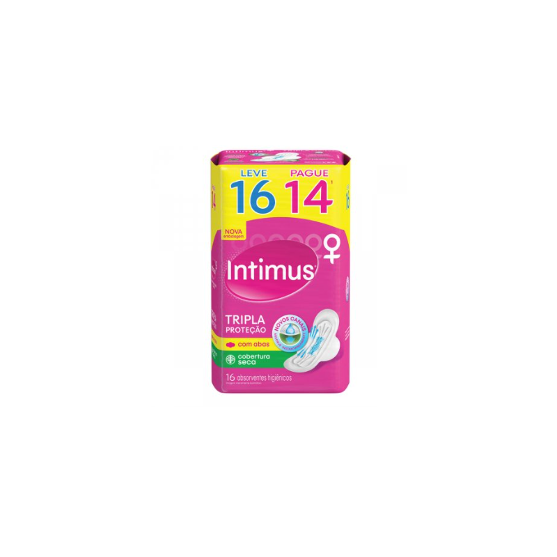 ABSORVENTES INTIMUS GEL SECA COM ABAS  LEVE 16 PAGUE 14